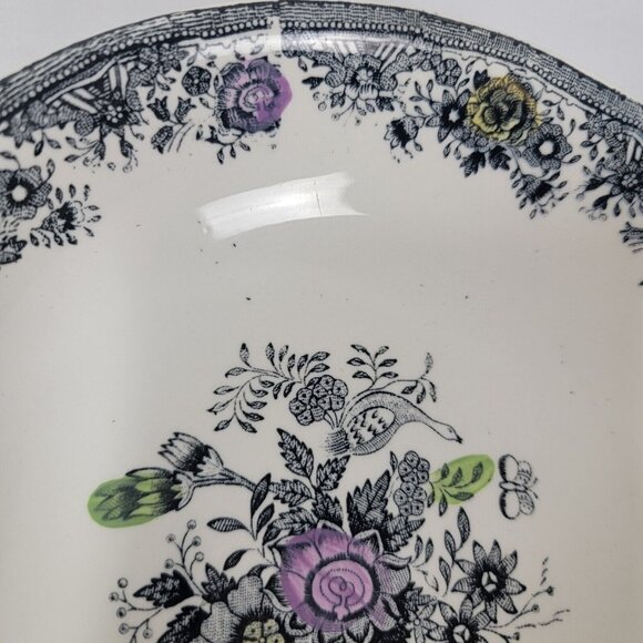 Lot of 6 Egersund Norway Black Pheasant Transferware Norsk Flint Bowl Soup Berry - Picture 8 of 11